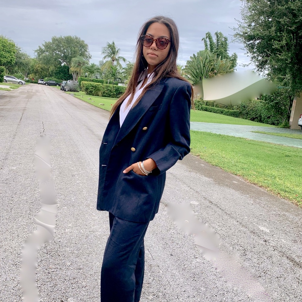 Navy Blue, 2 pieces pantsuit